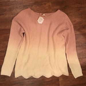 Mauve/Cream 2-Tone Sweater Top